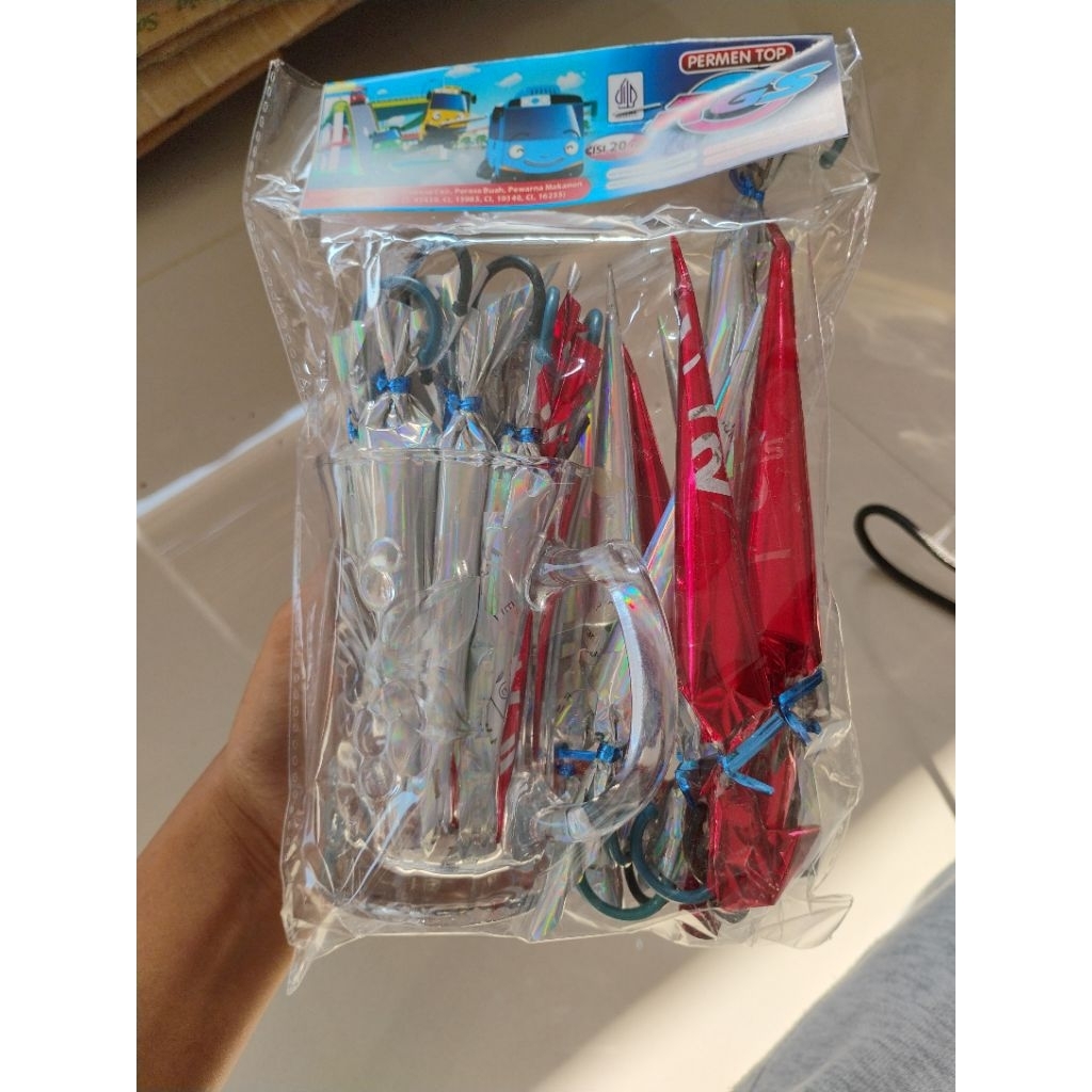 

permen payung isi 20pc free gelas