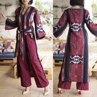 Setelan Outer Panjang Tenun Ikat Wanita Modern – Etnik Elegan