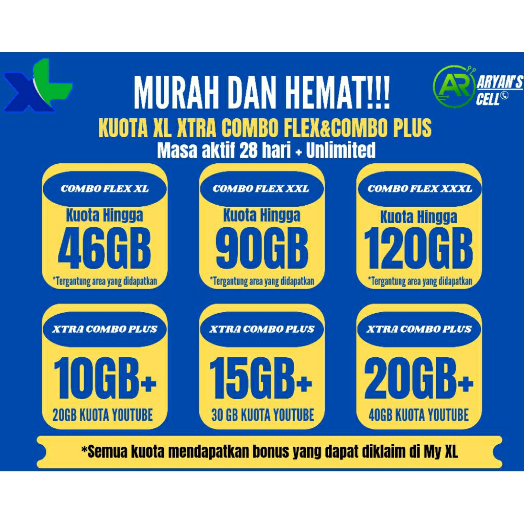Kuota MURAH Xl combo flex& combo plus