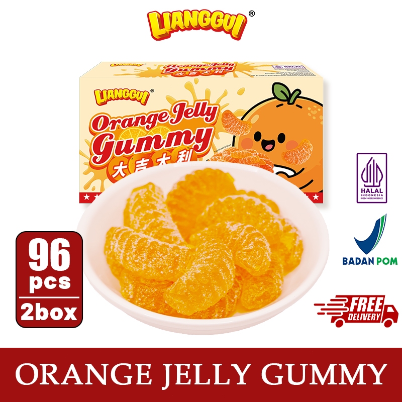 

Lianggui - Jelly Jeruk 48pcs HALAL Snack Viral, Permen Kenyal, Cemilan Anak & Ulang Tahun Terlaris