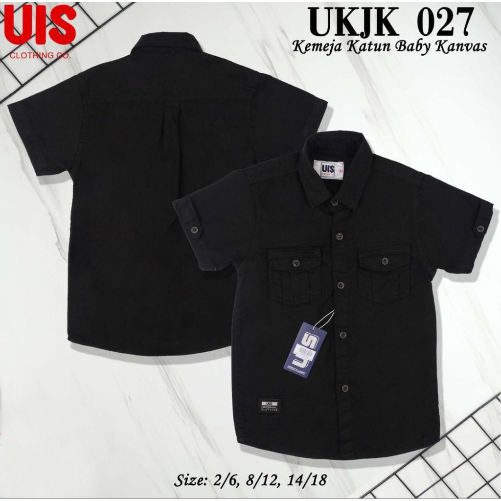 KEMEJA HITAM ANAK PENDEK UIS // KEMEJA HITAM ANAK KATUN// KEMEJA PENDEK ANAK HITAM// KEMEJA PENDEK A
