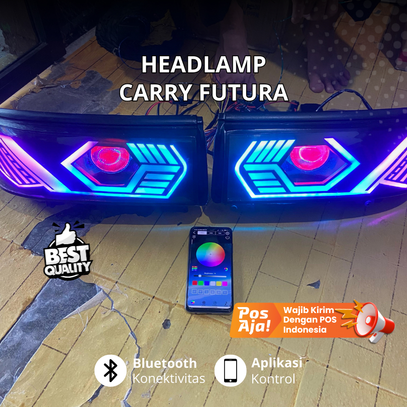 Headlamp Suzuki Futura Carry Injection New Merk CPU Sepasang Custom RGB Set Biled Lampu Depan Suzuki