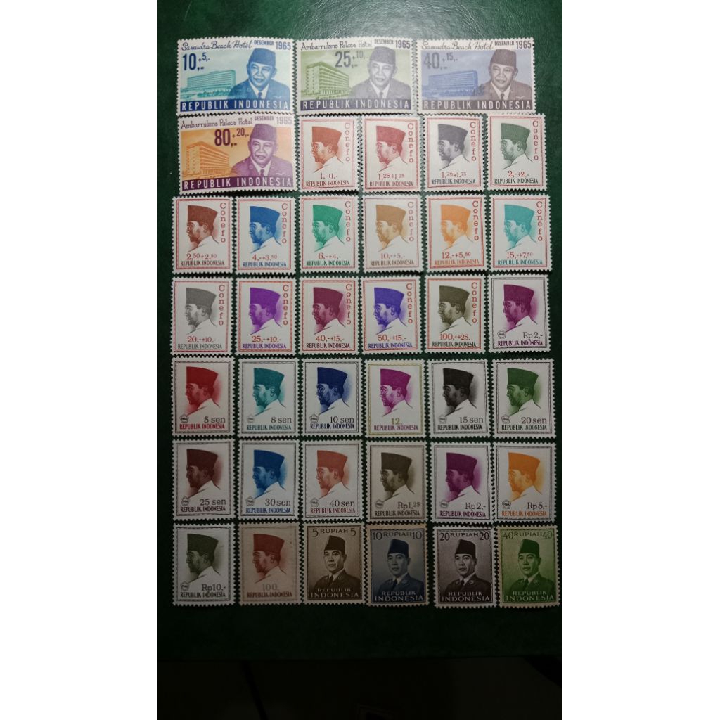 

Prangko Indonesia 38 Pcs Campur Soekarno UN USED