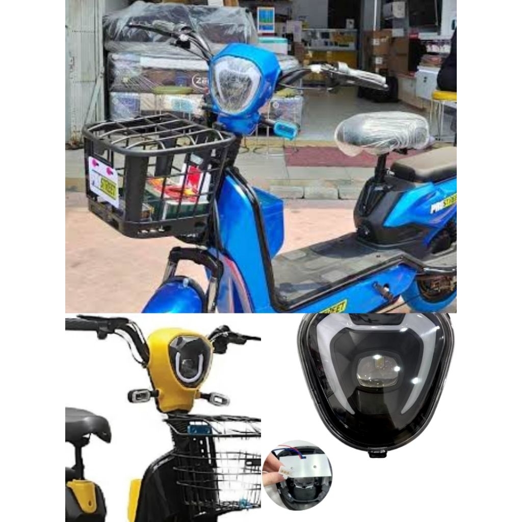LAMPU DEPAN LED TERANG SEPEDA LISTRIK DF5 DF2 PROSTREET VOXA COOLTECH AT225 KUANGYU TORA GODA DLL