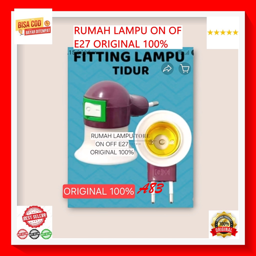 A83 Fiting lampu Fitting Colok E27 Fiting Switch ON OFF colokan rumah lampu universal saklar LISTRIK