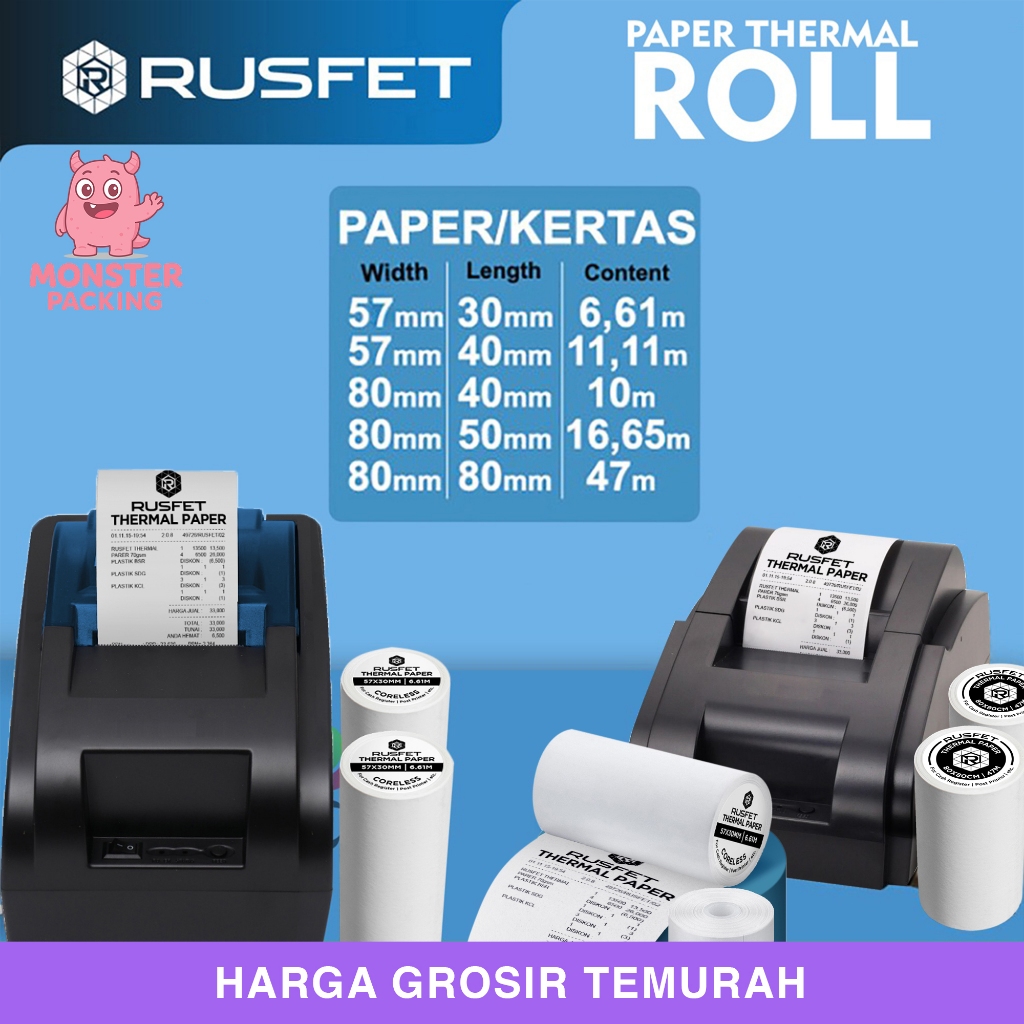 

Kertas Thermal Struk Printer Kasir Kertas Struk EDC Kertas Thermal Struk Rusfet