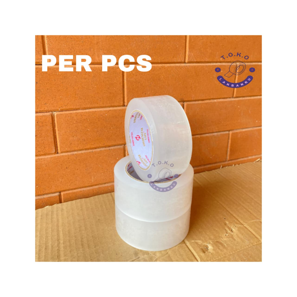 

Lakban Bening 45mm x 200 LAKBAN BENING PER PCS Isolasi selotip clear tape Daya Lengket Kuat