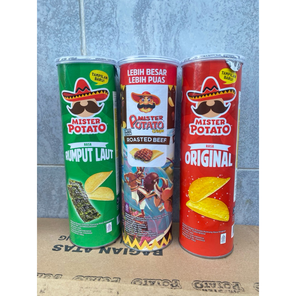 

Mister POTATO Chips Berat 106gr (Kemasan Kaleng) Exp Februari 2026 PROMO HALAL