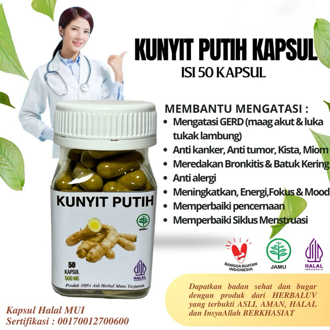 Kapsul Kunyit Putih Original Herbal