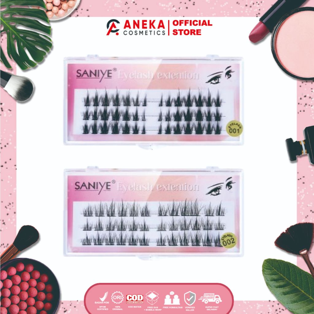 SANIYE False Eyelashes Set Tebal bisa pilih Pinset Tweezers J3003