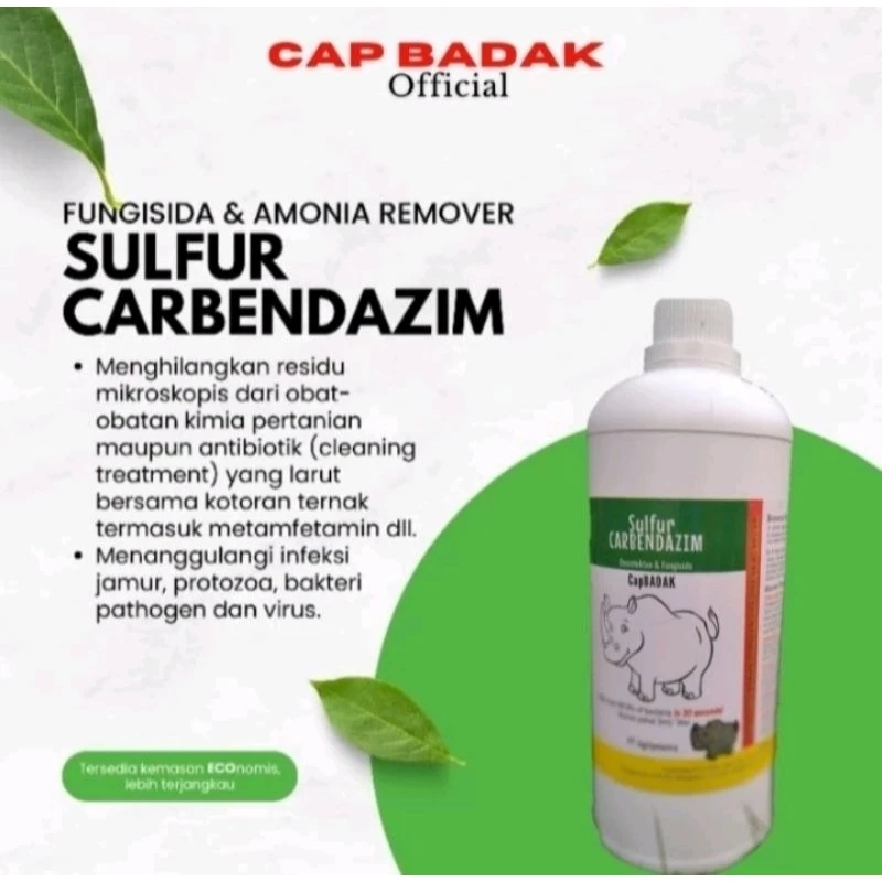 Desinfektan Cap Badak 1LITER - 500ML /Sulfur Carbendazim/Fungisida Tanaman/Anti Jamur Pertanian