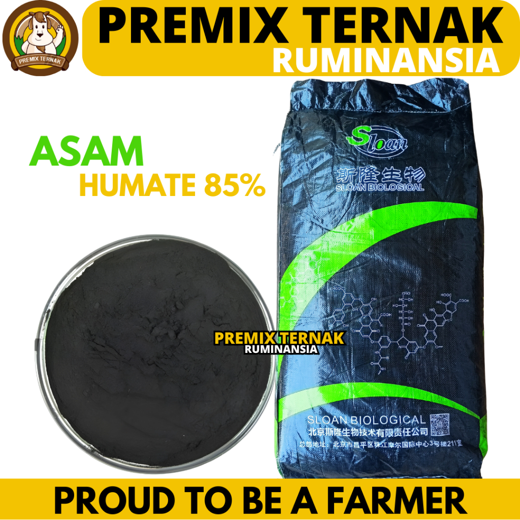 ASAM HUMAT 25 KG 85% SLOAN (1 SAK HITAM) - Sodium Humate 25 kg - Humic Acid 25 kg - Sodium Humat - H