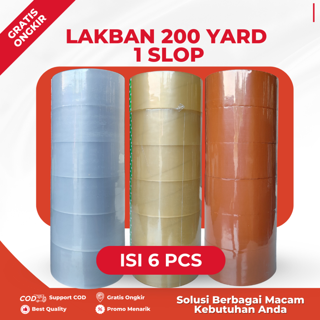 

Isi 6 Pcs (1 Slop) Lakban Bening 200 Yard Lakban Berkualitas Lakban Serbaguna Harga Lebih Murah Paling Dicari
