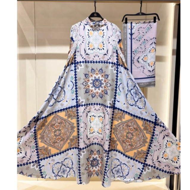 gamis store set hijab atau tanpa hijab lengan umpak shellasaukia