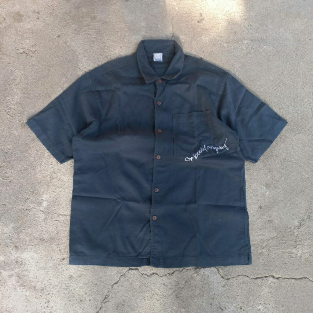 Work Shirt Ocean Pacific Navy Blue Boxy Shirt Kemeja Lengan Pendek
