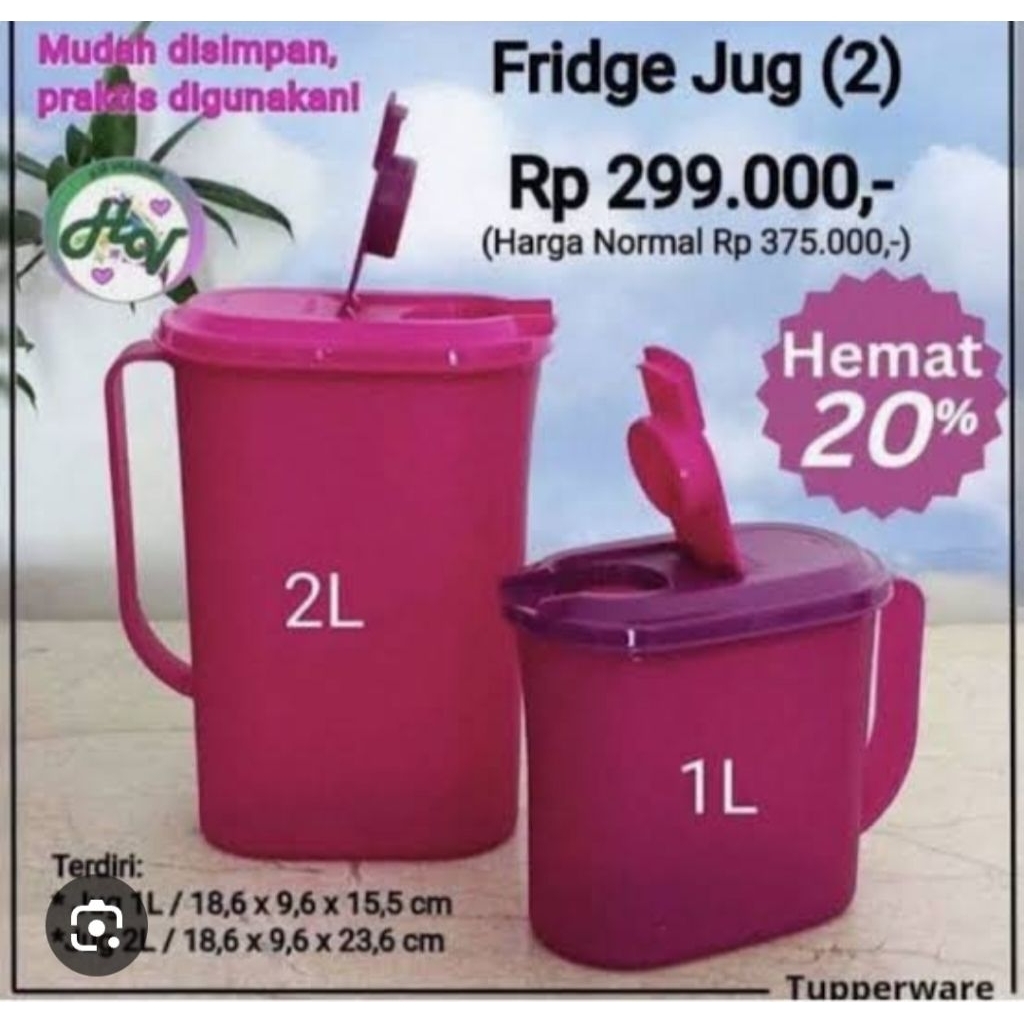 Fridge Jug 2 liter tupperware