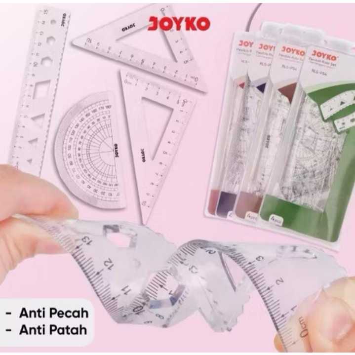 

Ruler Penggaris Joyko RLS-PS4 1 Set 4 Pcs Penggaris Lentur Bahan Plastik Anti Pecah