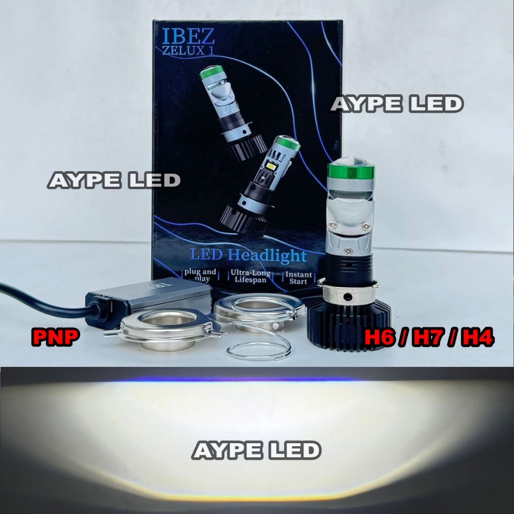 Lampu Utama H6 H4 H7 ZELUX 1 IBEZ 41 Watt Cahaya Biled Flat Cut Off Mini Projie H6 IBEZ