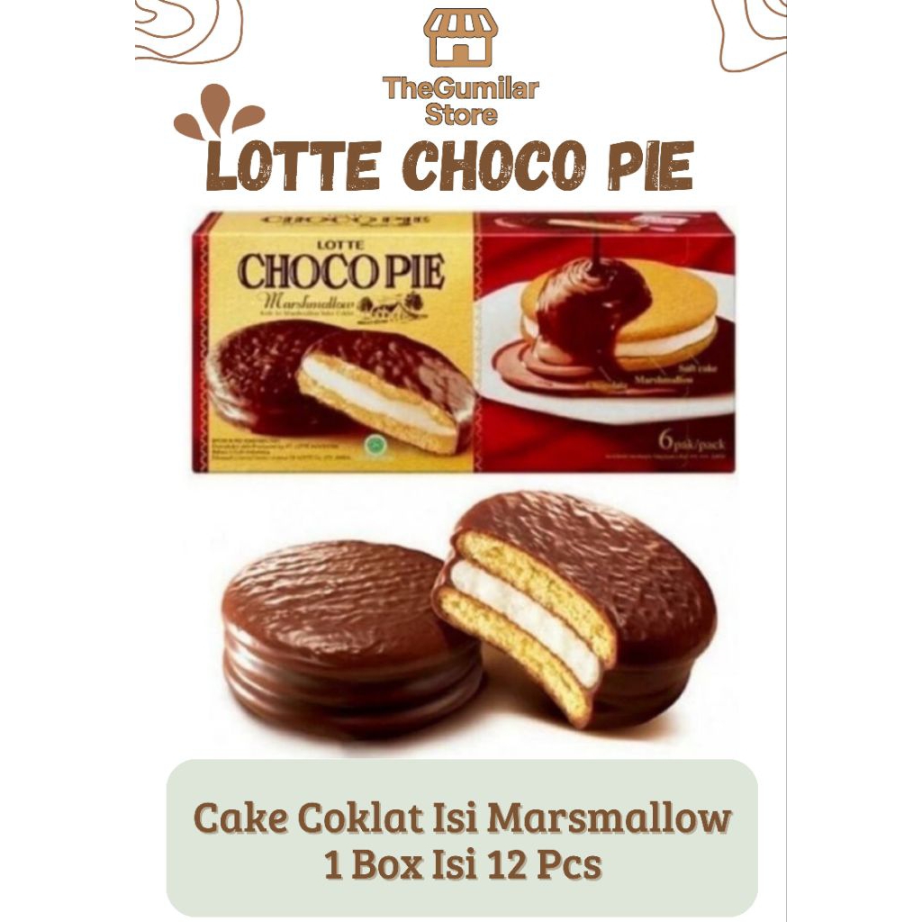 

Lotte Choco Pie Marshmallow – Cake Coklat Isi Marshmallow Lembut (Box/Pack)