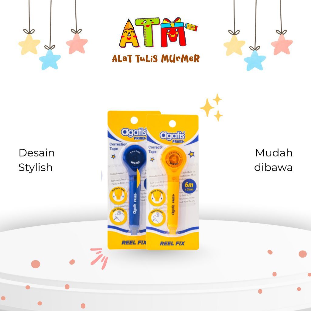 

Tipe-X / Penghapus tip / Agatis Correction Tape Agatis Eco 6X6mm