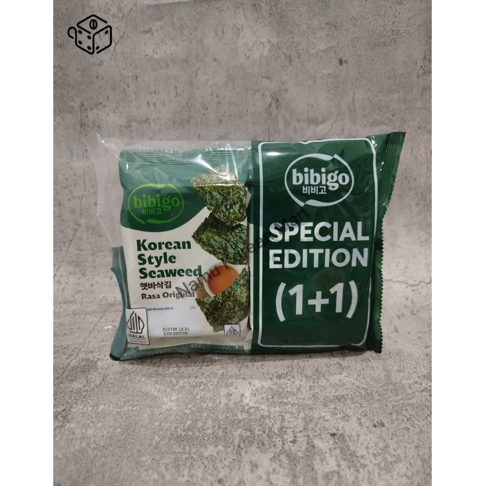 

Bibigo Korean Style Seaweed Original 4g * 2pack / Nori Berbumbu / Korean Seaweed / Rumput Laut