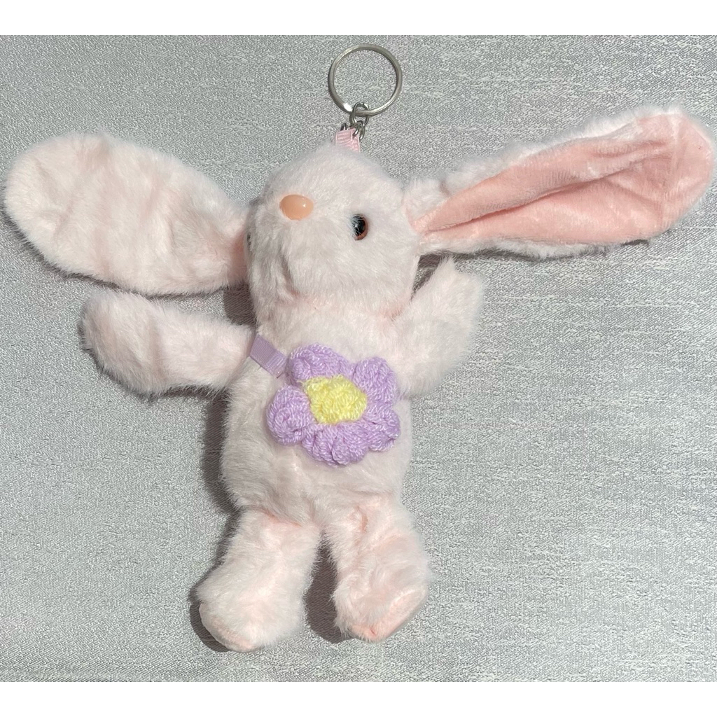 GANTUNGAN KUNCI boneka FLUFFY BUNNY FLOWER PREMIUM AW 0603173