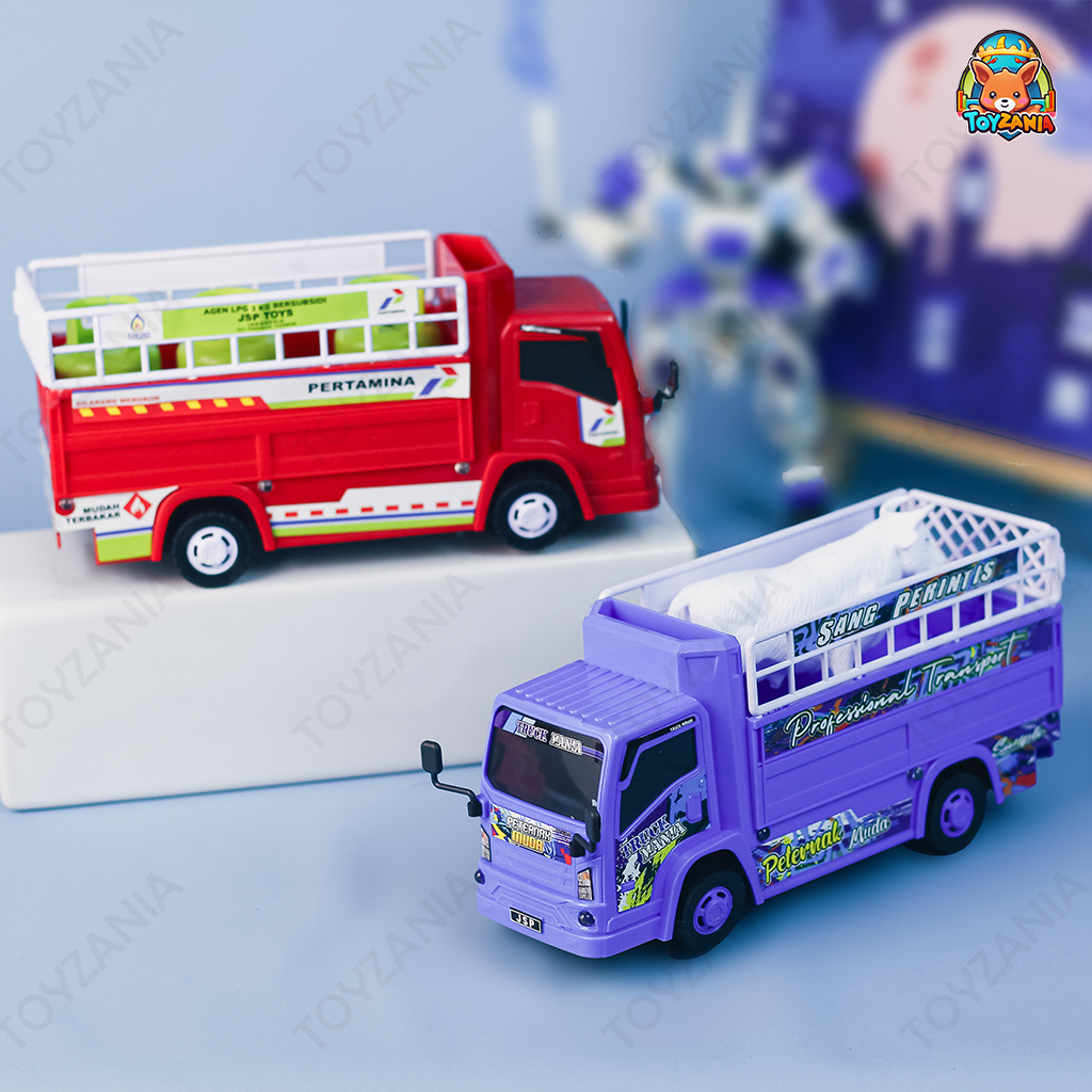 Mini Truck Toy - Mainan Anak Truk Pertamina Dan Truck Sapi Oleng Bisa Goyang Musik Lampu Kelip, Lagu