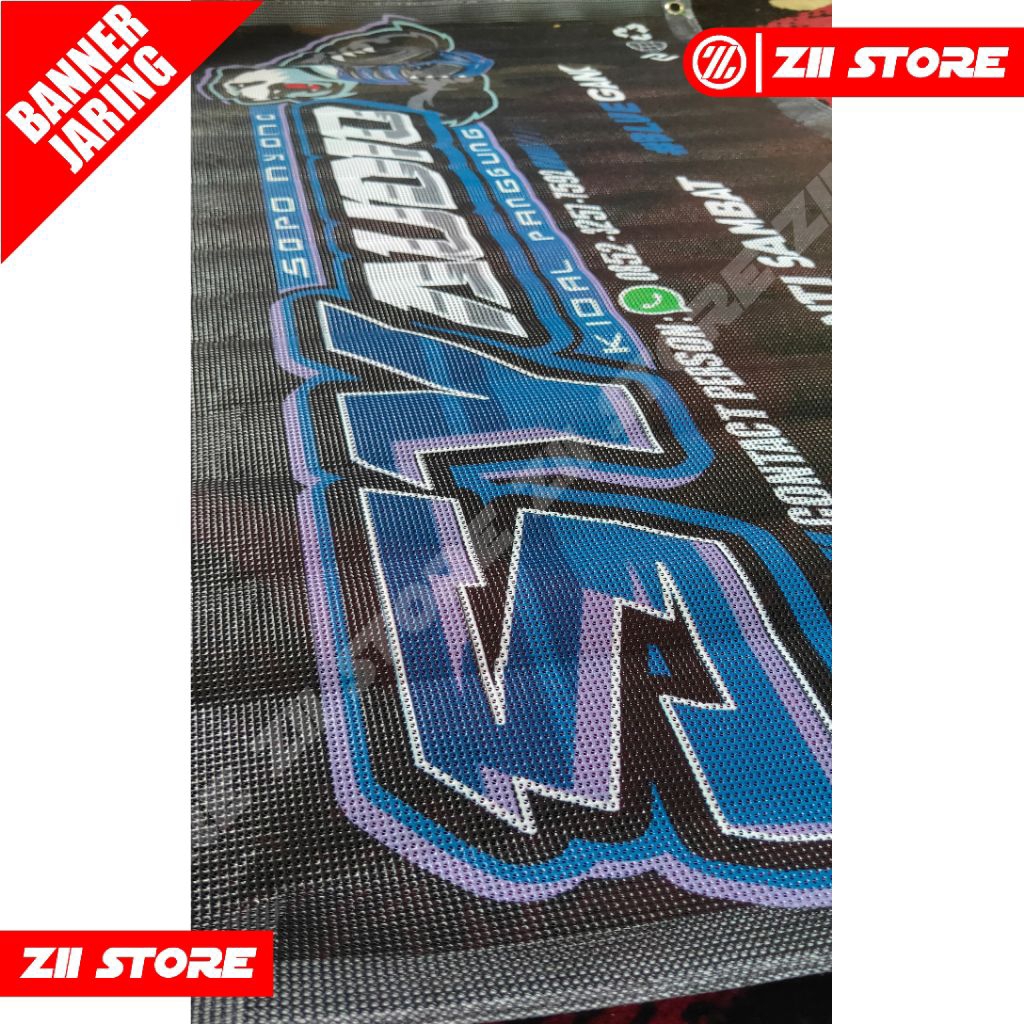 BANNER JARING 100x50cm BANNER SOUND BANNER LUBANG