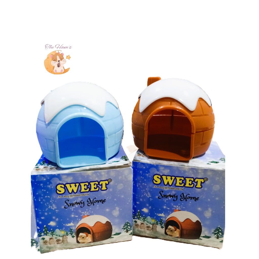 (The Ham's) SWEET HAMSTER SNOWY HOME RUMAH HAMSTER DENGAN HIASAN ATAP SALJU
