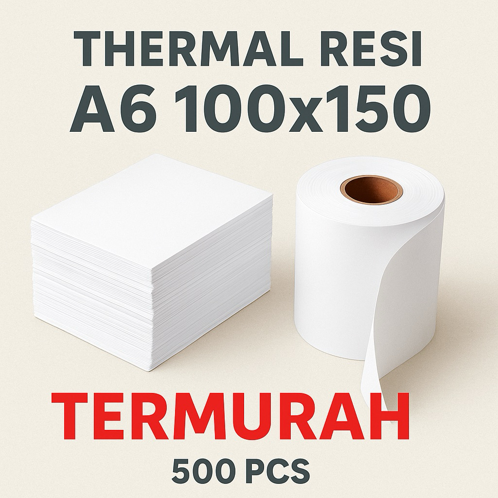 

KERTAS LABEL THERMAL 100X150 STICKER BARCODE UKURAN A6 2 VARIAN