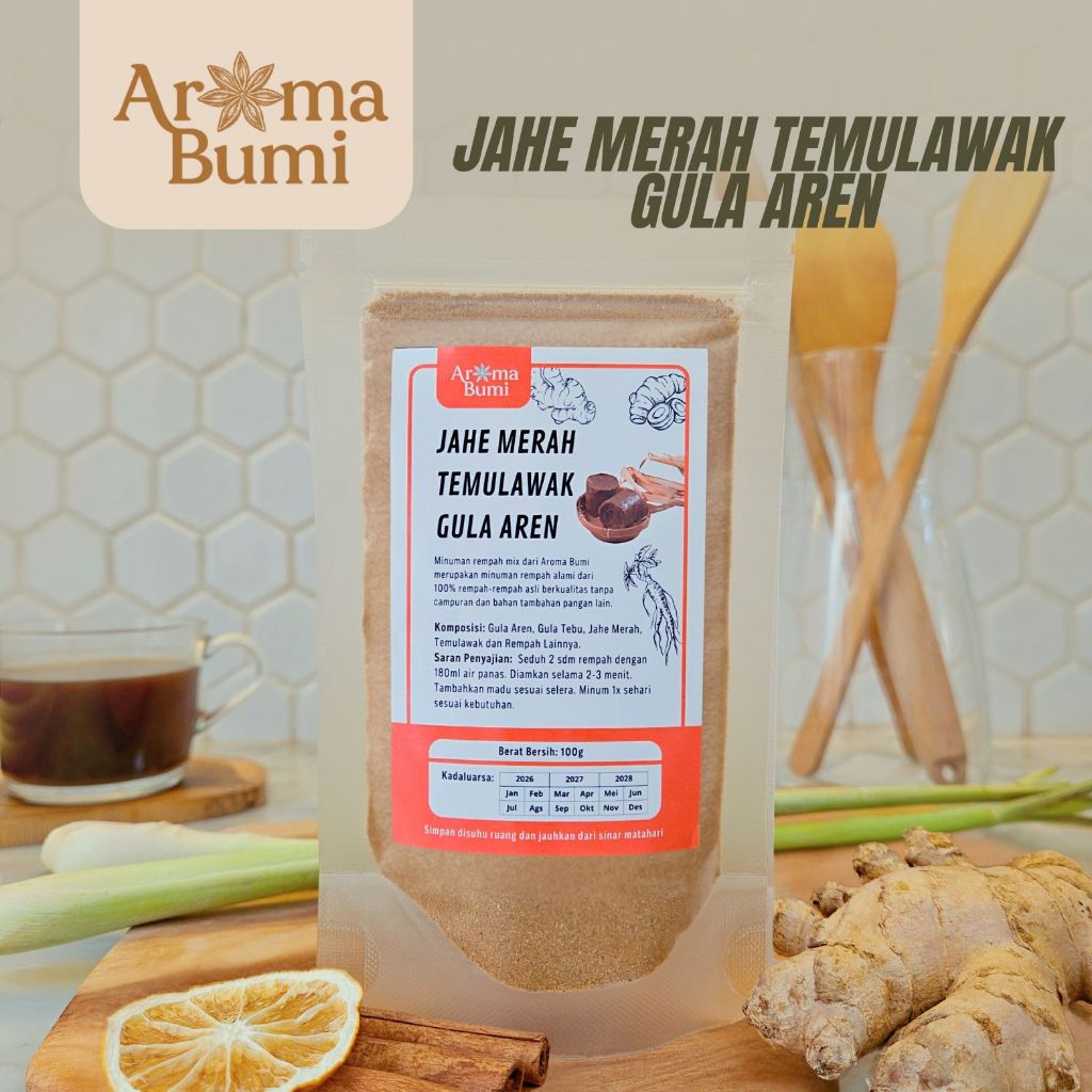 

Aroma Bumi - Jahe Merah Temulawak Gula Aren JSR Rempah Premium Murah