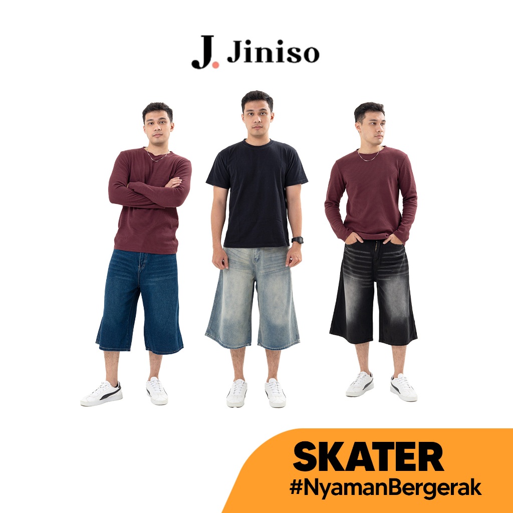 JINISO Jorts Baggy Short Jeans Pria