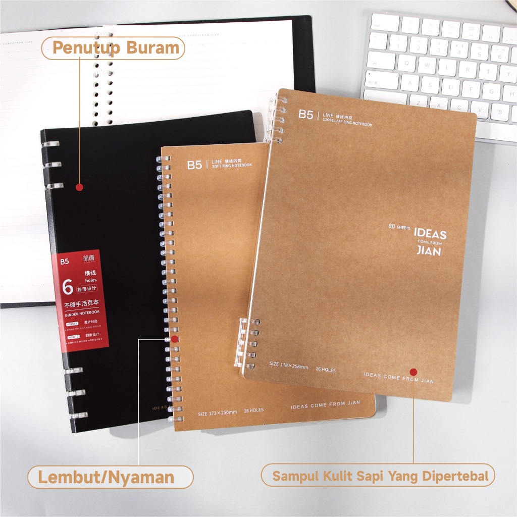 

Sampul Kulit Sapi B5 Longgar Buku Kumparan Lunak Menebal Dapat Diganti Dengan Garis Horizontal Halaman Dalam Tiga Gaya Tersedia Untuk Siswa Notepad Kelas Atas