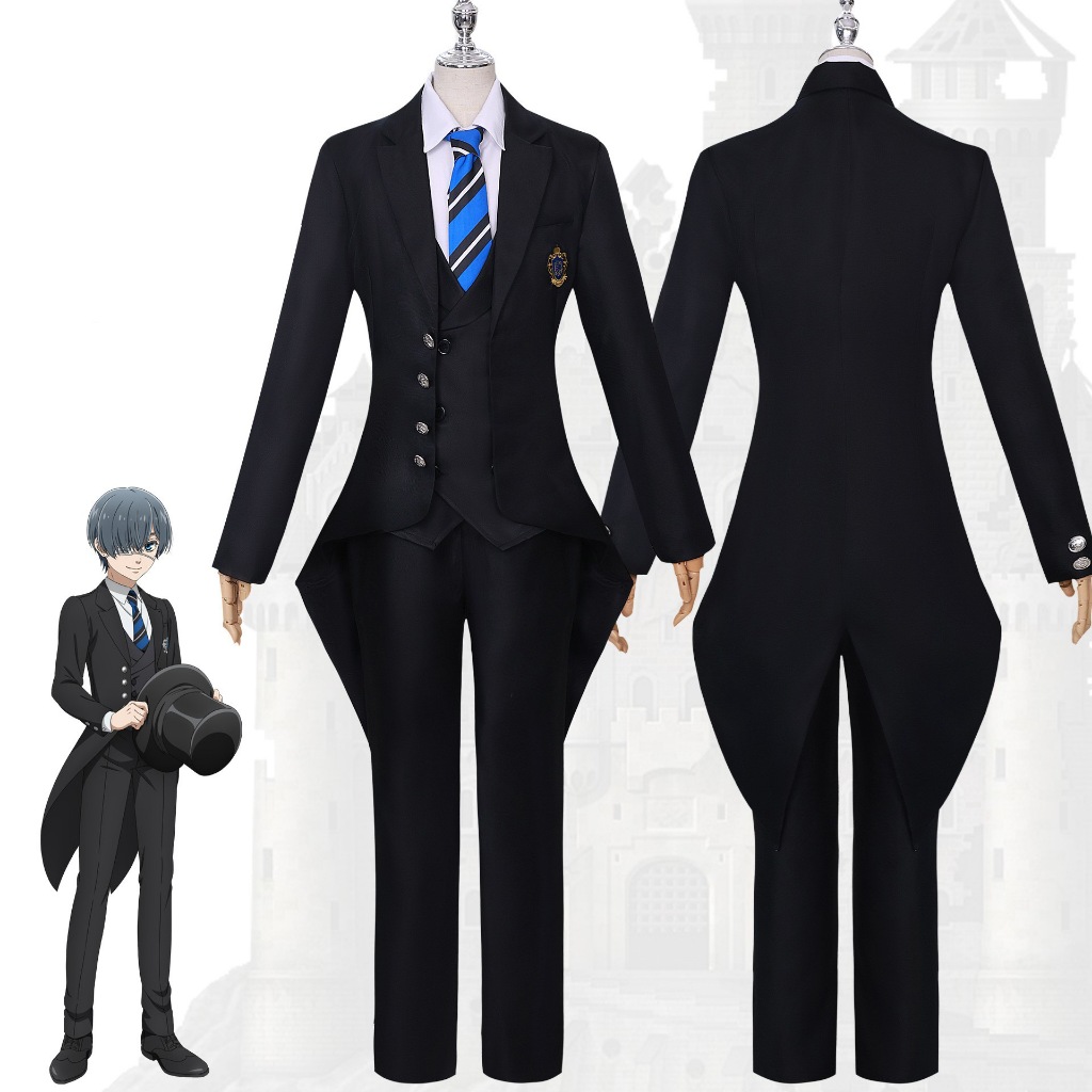 Black Butler cosplay Ciel Phantomhive cosplay costume and wig shoes