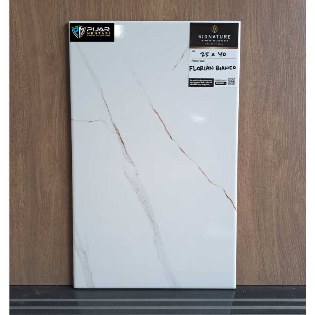KERAMIK DINDING 25X40 MULIA SIGNATURE FLORIAN BIANCO