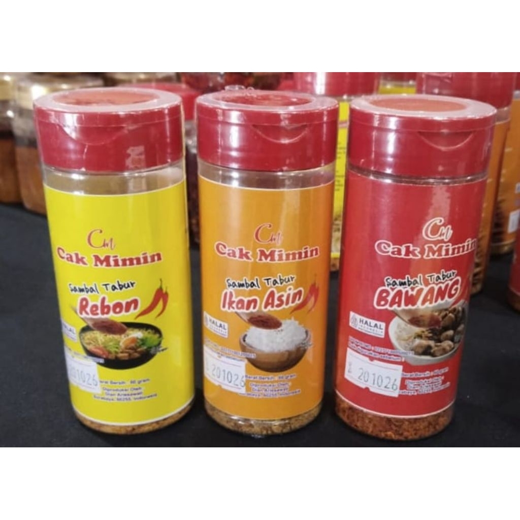 

Sambal tabur bawang, ikan asin, rebon