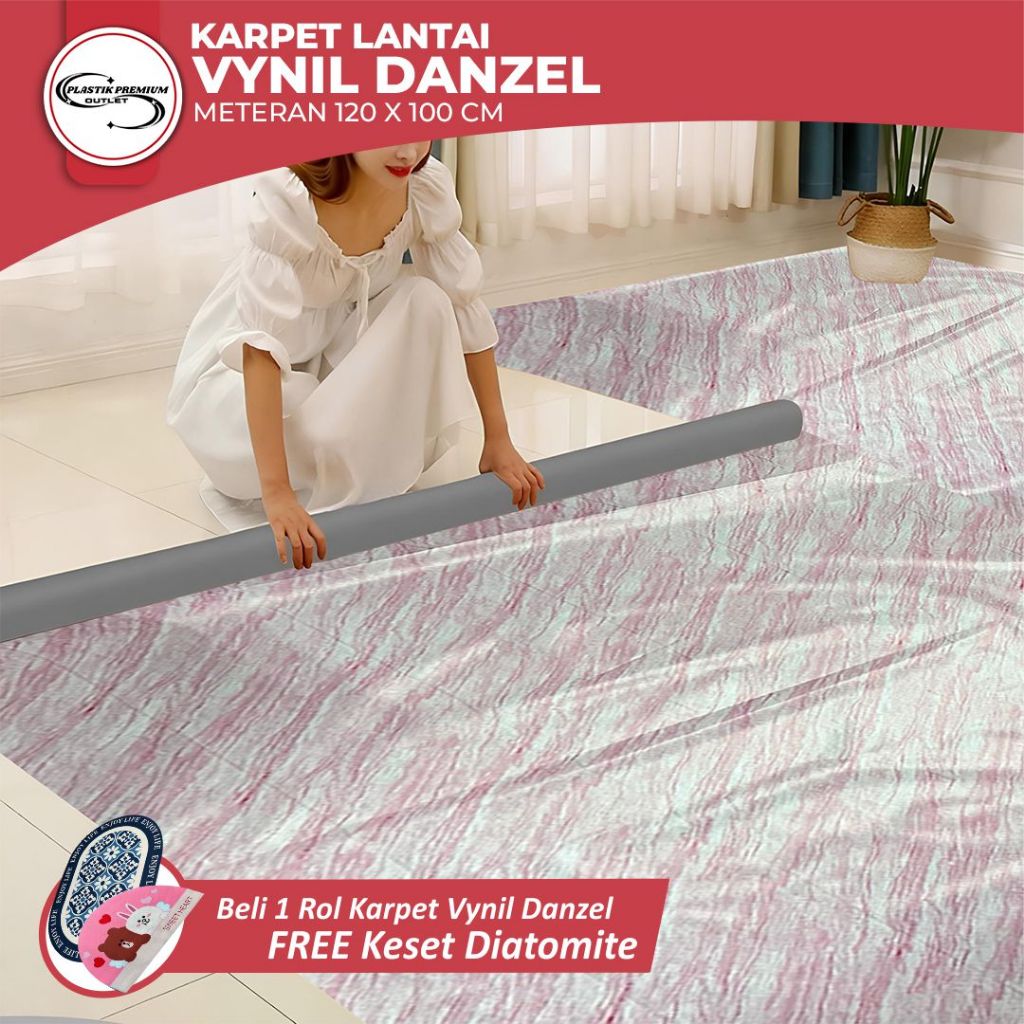 PPO - Paket Bundling Karpet Lantai Vynil 1,2 x 13 meter Corak Kayu Estetik Karpet Vynil Per Roll Fre