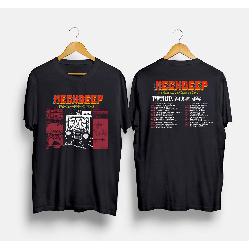 Tshirt Band Neck Deep - The Peace and The Panic USA Tour 2 / Kaos Musik Rock Metal