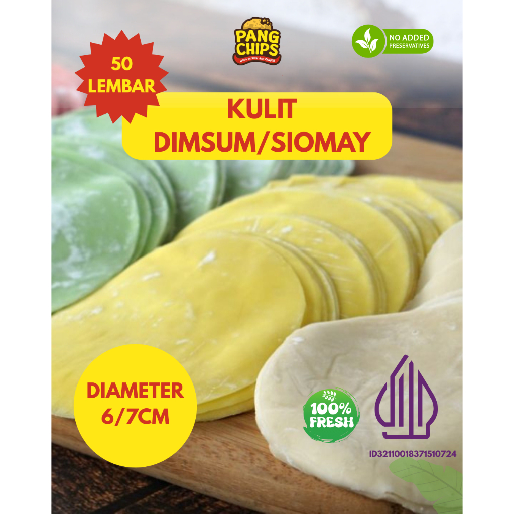 

Kulit Dimsum/Siomay/Gyoza Diameter 6-7cm 50 Lembar - Aneka Warna