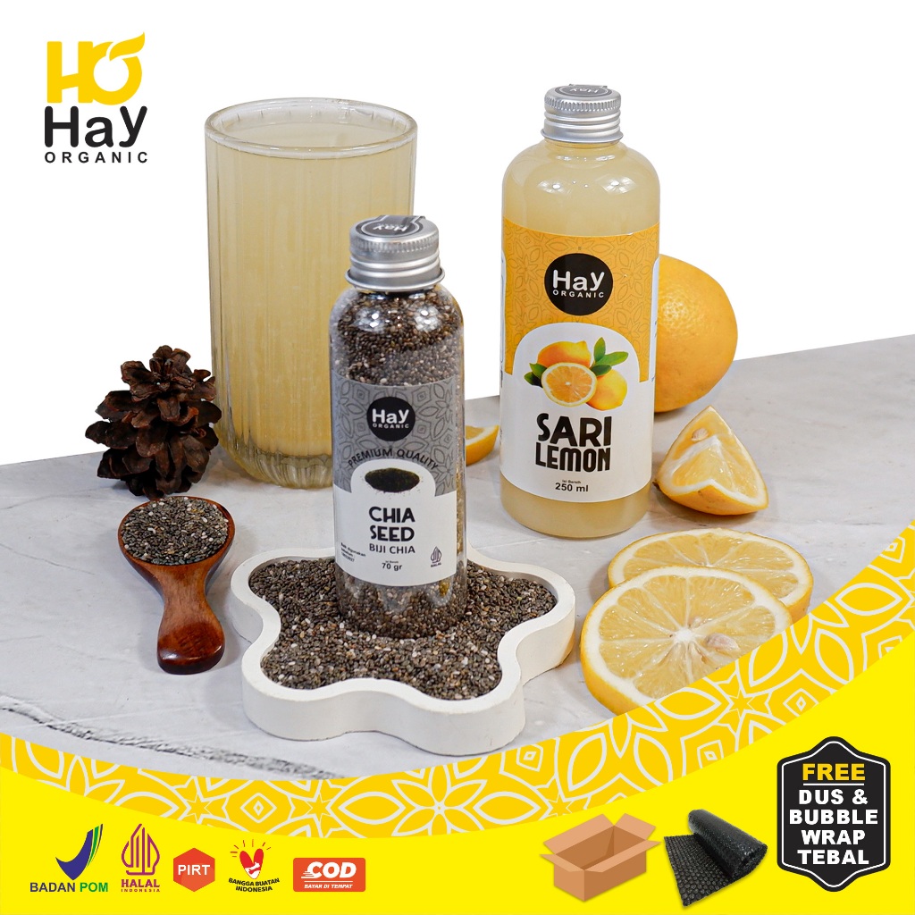 

Hay Organic - Paket Diet Detoks Alami Sari Lemon 250 ml dan Chia Seeds 70gr