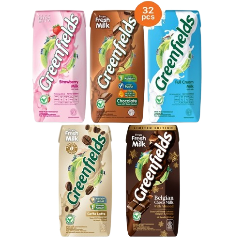 

Greenfields UHT Strawberry 200 mL - Susu UHT Small Pack Stroberi