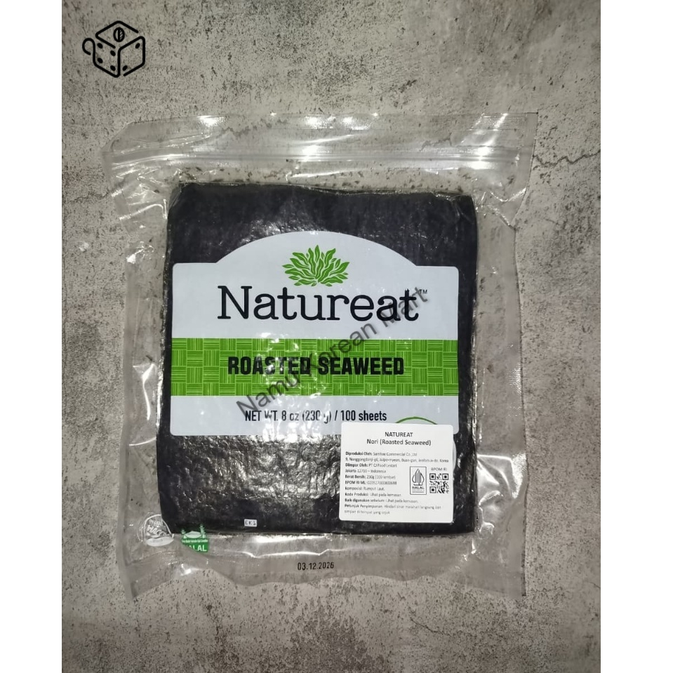 

Natureat Nori Roasted Seaweed Gimbab 100lembar 230gr / Sushi Nori / Gimbab Nori / Nori Isi 100pcs