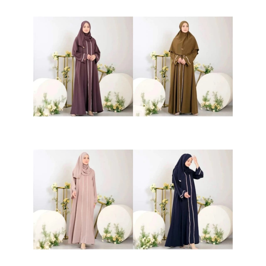 Gamis Abaya Chayra Motif Garis 2 by Zielwear ID