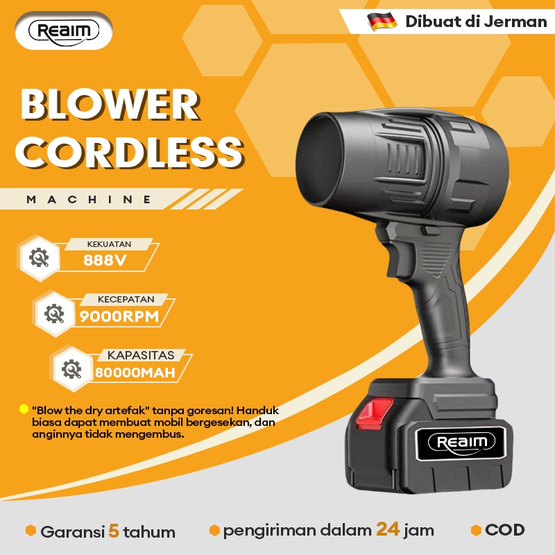 Reaim Mesin Blower cordless 888V Jet Fan Turbo Blower Angin Blower Baterai Angin Kencang