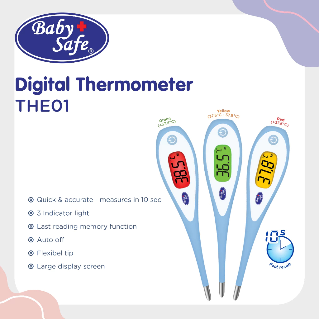 Baby Safe Digital Thermometer with Light Indicator THE01 - Pengecek Suhu Badan