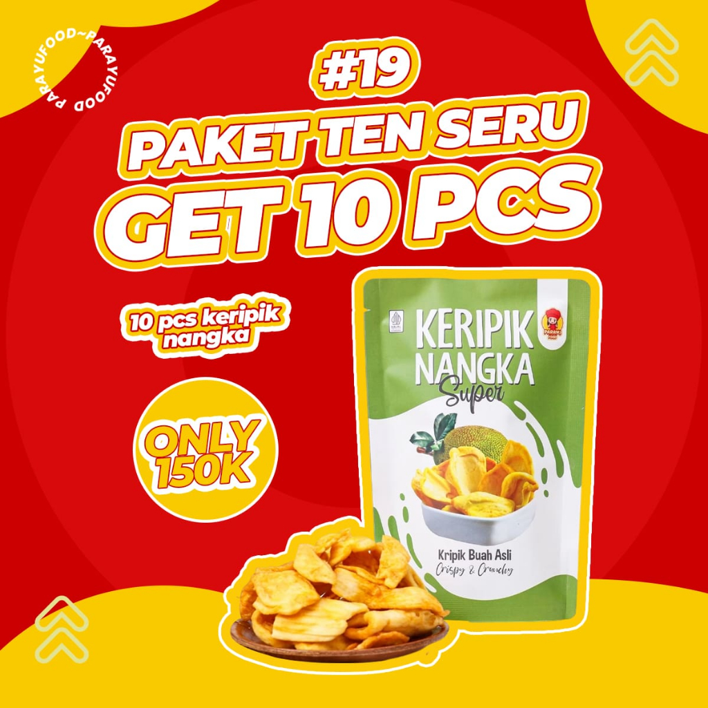 

Parayu Food - Paket 10 PCS Keripik Nangka Krispi 50 Gram