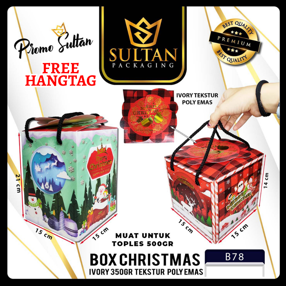 

Kotak Kue|Kotak NatalBox Hampers|Toples 500gr|Dus|Box Packaging|B78