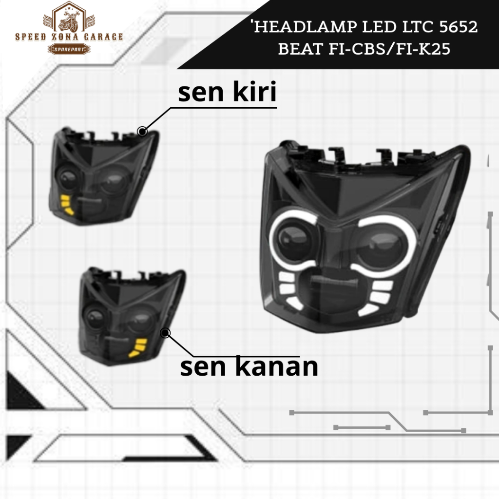 Headlamp Lampu depan LED 5652 Beat FI-CBS/FI-K25 Sporty ESP tahun 2013-2016 LTC