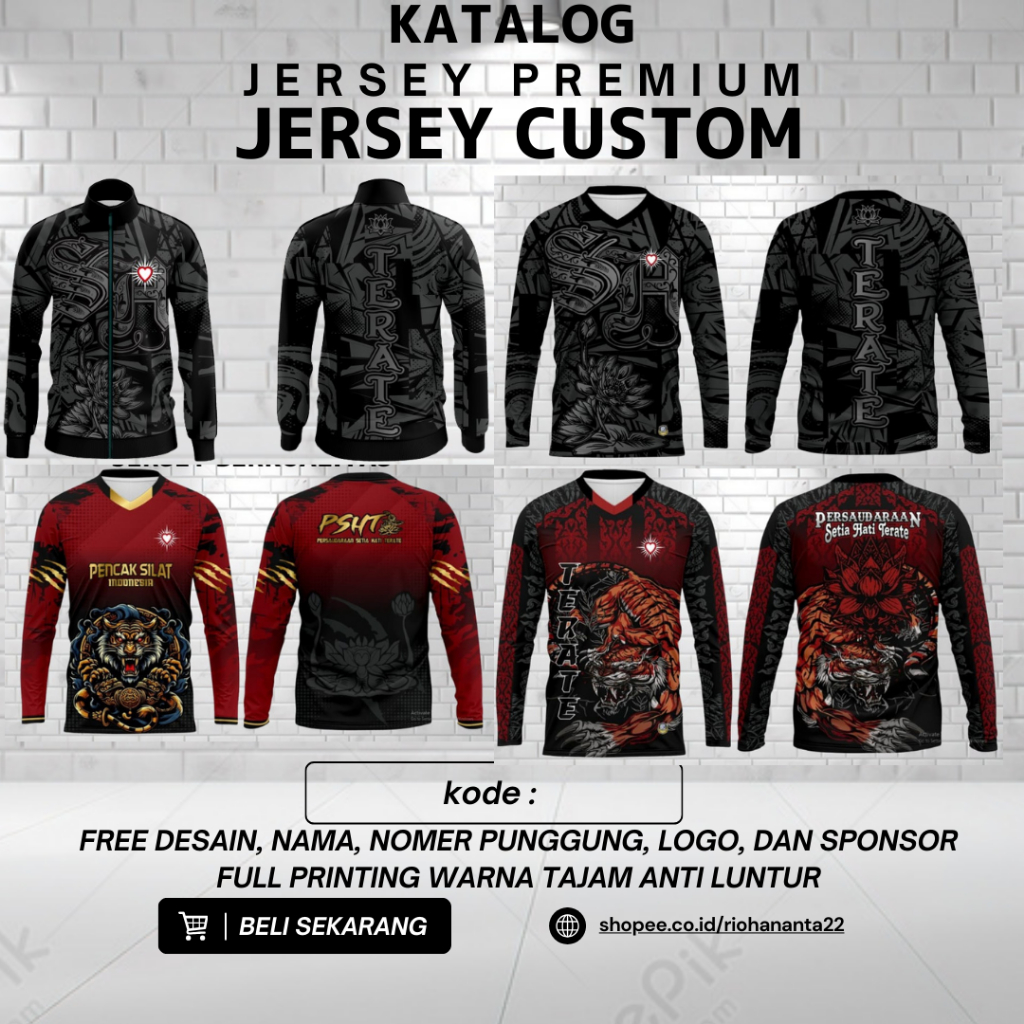 Kaos Lengan panjang psht/Jaket Psht/ JERSEY PREMIUM FULL PRINTING FREE CUSTOM