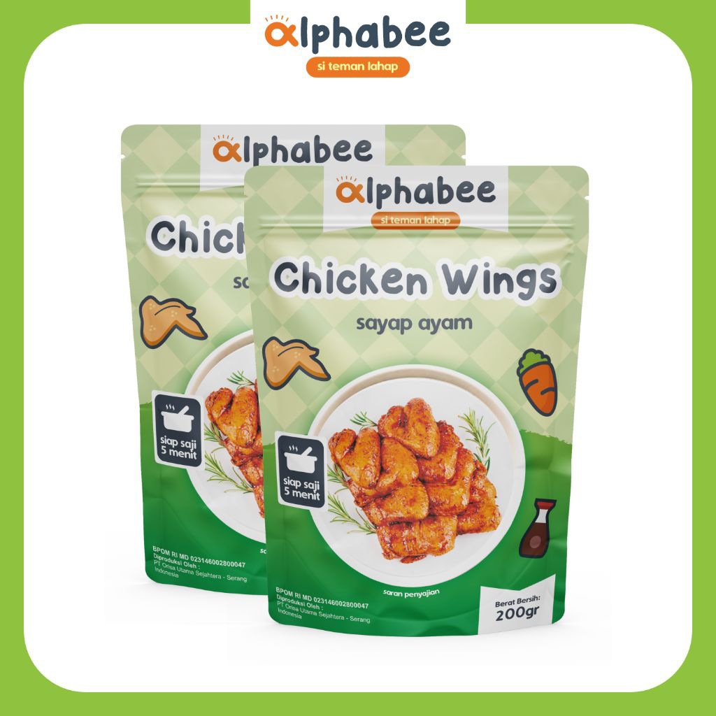 

(ISI 2) ALPHABEE Chicken Wings 100gr | Frozen Food | Sayap Ayam | Tanpa bahan Pengawet
